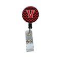 Teachers Aid Letter V Chevron Black & Red Retractable Badge Reel TE889375